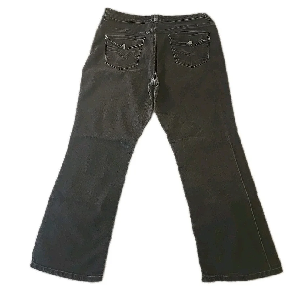 Nine West Jeans Vintage Women's Size 33x 16s America Black Bootcut‎ Straight